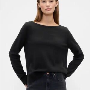 Gap Black Relaxed Boatneck Sweater